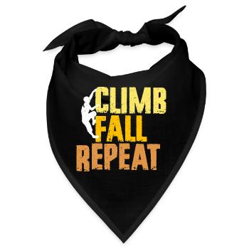 Indoor Klettern Indoorklettern Climb Fall Repeat - Bandana - Schwarz - Vorne