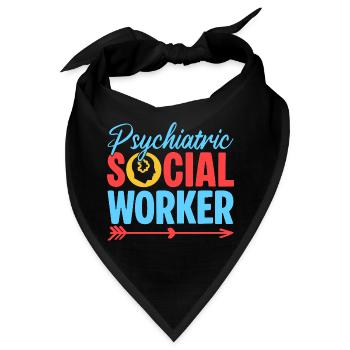Social Worker Quote Psychiatric Social Work - Bandana - Schwarz - Vorne