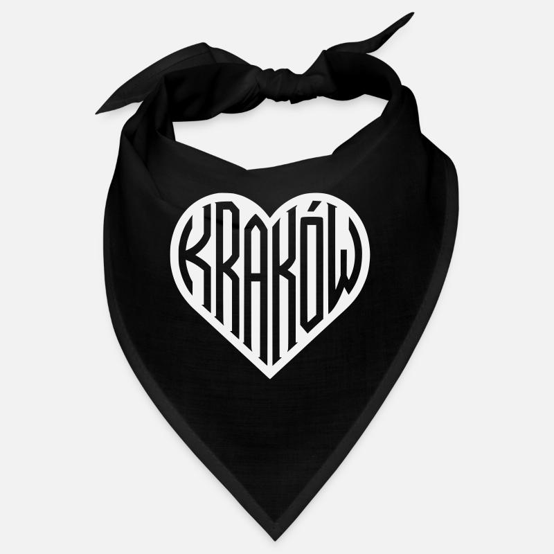 Logo en forme de cœur géométrique Cracovie Pologne Bandana