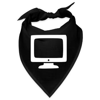 Retro Computer weiß Vintage 80er 90er Jahre - Bandana - Schwarz - Vorne