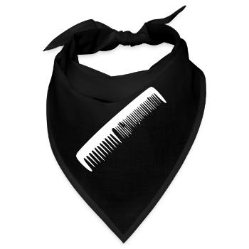  Friseur Kamm Geschenk Friseursalon Icon  - Bandana - Schwarz - Vorne