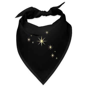 Sterne — Kleine Lichter am Himmel - Bandana - Schwarz - Vorne