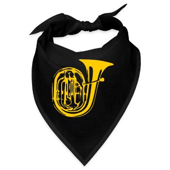 Tuba Blasmusik Geschenk Bläser  - Bandana - Schwarz - Vorne