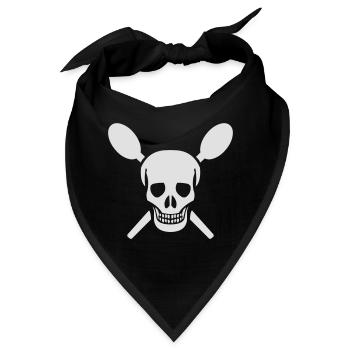 Schädel mit Kochlöffel - Bandana - Schwarz - Vorne