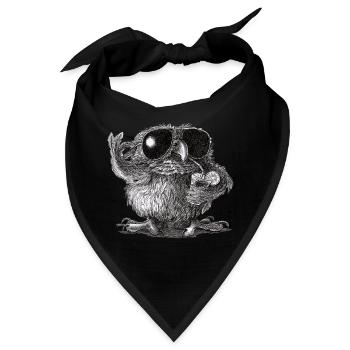 Coole Eule - Bandana - Schwarz - Vorne