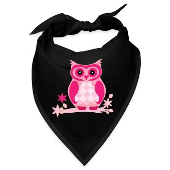 Eule Comic - Bandana - Schwarz - Vorne
