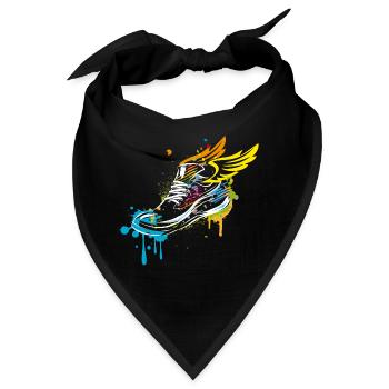 Sneaker Zeichnung mit Flügel - Bandana - Schwarz - Vorne