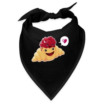 Beste Freunde oder Liebe? Croissant & Marmelade - Bandana - Schwarz - Vorne