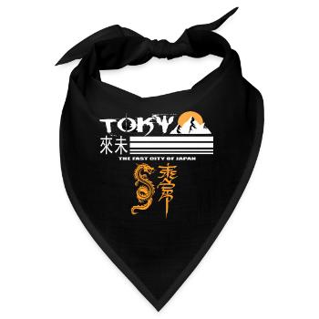 Tokio Orange - Bandana - Schwarz - Vorne