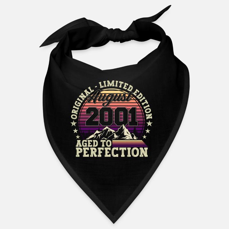 Original August 2001 21. Geburtstag Fun Geschenk - Bandana - Schwarz