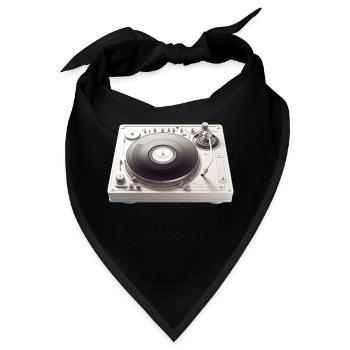 Turntable DJ Vinyl Music - Bandana - Schwarz - Vorne