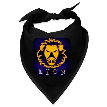LION (Löwe) - Bandana - Schwarz - Vorne
