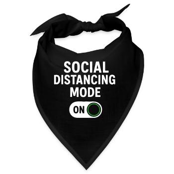 social distancing mode on - Bandana - Schwarz - Vorne