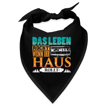 Camper Camping Wohnwagen Spruch - Bandana - Schwarz - Vorne