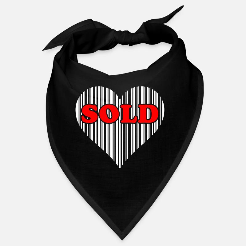 Herz Barcode Liebe – Sold Code Strichcode Geschenk - Bandana - Schwarz