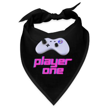 Neon Retro Controller Spieler Eins - Bandana - Schwarz - Vorne