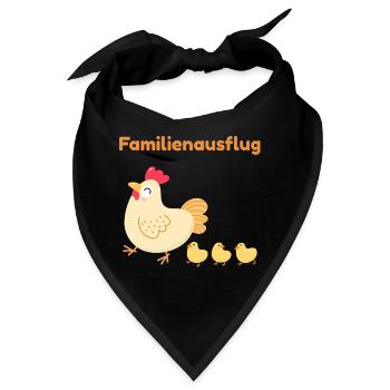 Familienausflug – Süße Hühnerfamilie - Bandana - Schwarz - Vorne