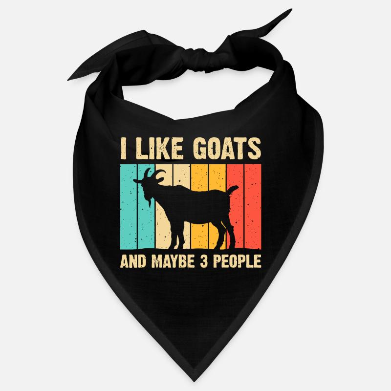 Goat Silhouette on Rainbow Planks Bandana