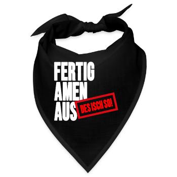 Großbuchstaben Stempelbanner - Fertig Amen Aus - Bandana - Schwarz - Vorne