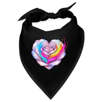 Kristallherz Regenbogenfusion - Bandana - Schwarz - Vorne