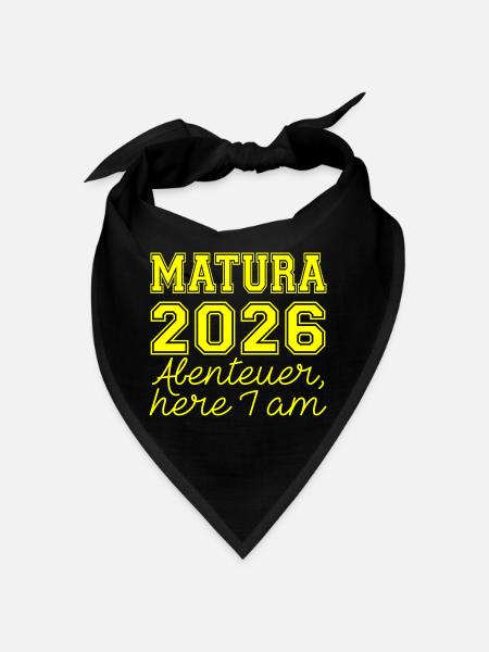 Matura 2026 Spruch - Bandana - Schwarz - Vorne
