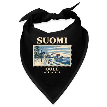 Finnland Oulu Vintage Reisemarke - Bandana - Schwarz - Vorne