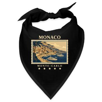 Monaco Monte-Carlo Vintage Reisemarke - Bandana - Schwarz - Vorne