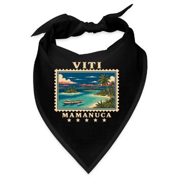 Fiji Mamanuca Vintage Reisemarke - Bandana - Schwarz - Vorne