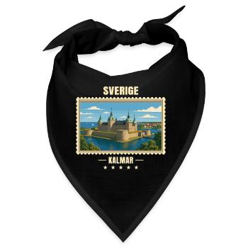 Schweden Kalmar Vintage Reisemarke - Bandana - Schwarz - Vorne