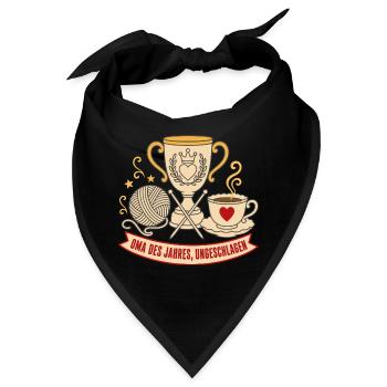 Oma des Jahres Ungeschlagen Pokal Shirt - Bandana - Schwarz - Vorne