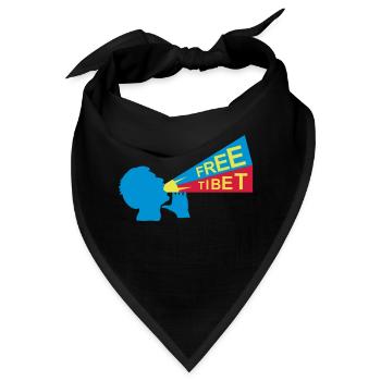 free tibet - Freiheit für Tibet - Bandana - Schwarz - Vorne