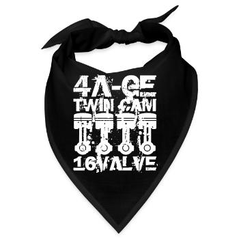 4A GE Twin Cam 16 Valve Motor. Der legendäre Motor - Bandana - Schwarz - Vorne