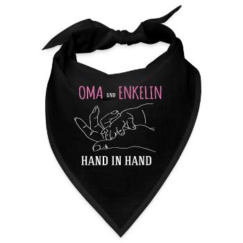 Oma und Enkelin Hand in Hand Spruch Liebe Hände - Bandana - Schwarz - Vorne