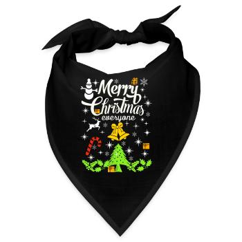Frohe Weihnachten, Frohe Weihnachten, Frohe Weihnachten - Bandana - Schwarz - Vorne