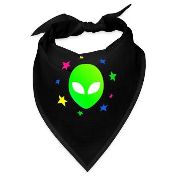 Alien Kopf Sterne Galaxy - Bandana - Schwarz - Vorne