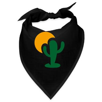 Sonnen Kaktus Design - Bandana - Schwarz - Vorne