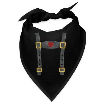 Bayern Fake Tracht Lederhose - Bandana - Schwarz - Vorne