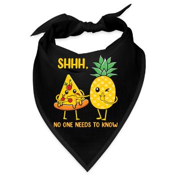Ananas Pizza Hawaii Pizza lustig witzig - Bandana - Schwarz - Vorne
