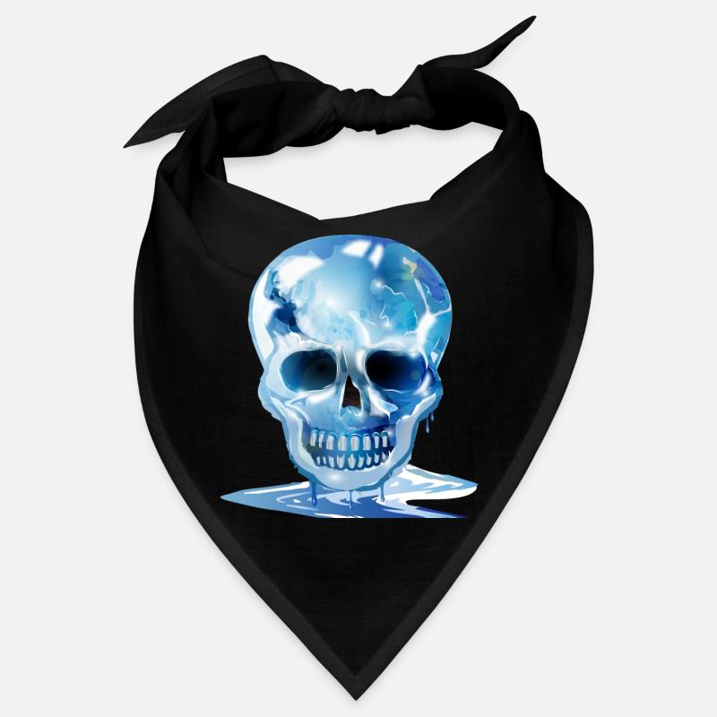 extravaganter schmelzender Totenkopf in Eis Farben Bandana