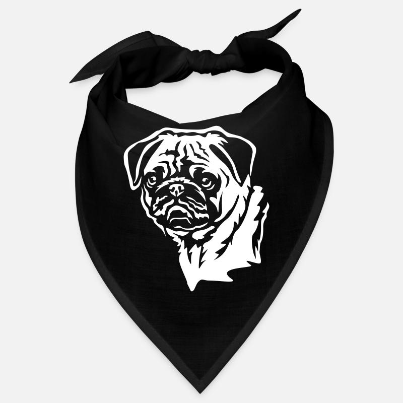 Mops Kopf "Black Edition" Bandana