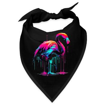 Rosa Flamingo - Bandana - Schwarz - Vorne