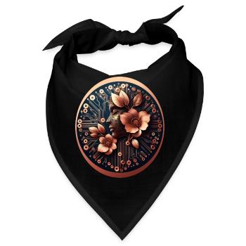 Bio Technologie KI Design Blumen - Bandana - Schwarz - Vorne