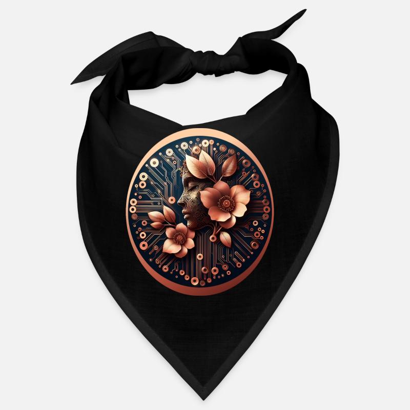 Bio Technologie KI Design Blumen Bandana