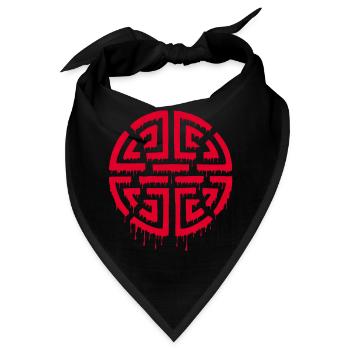 Graffiti eines roten Labyrinths - Bandana - Schwarz - Vorne