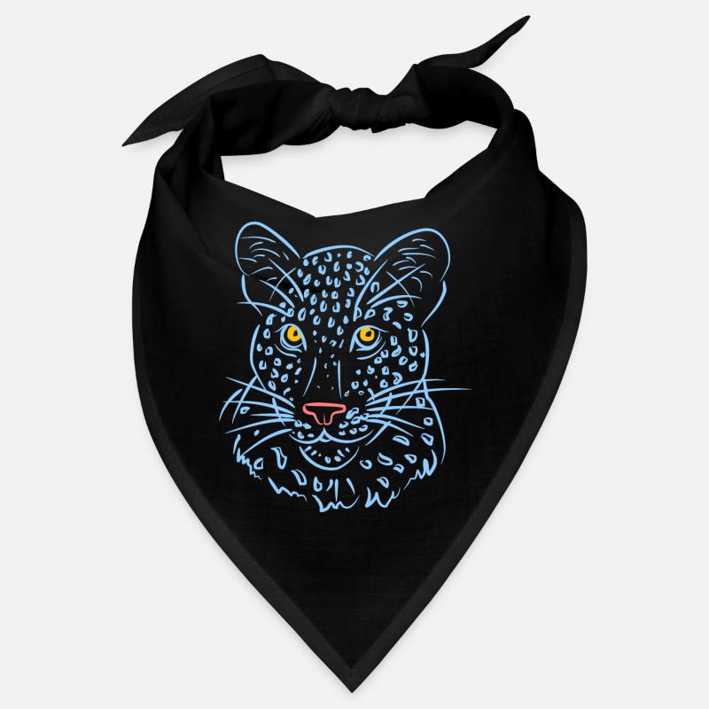 Leopard face with blue tones Bandana