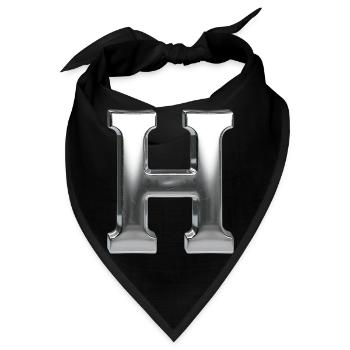 Chrome ,, H " Metallic - Bandana - Schwarz - Vorne