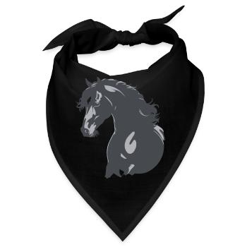 Rappe Pferd Silhouette - Bandana - Schwarz - Vorne