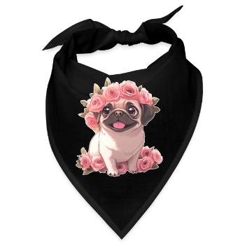 Mops - Bandana - Schwarz - Vorne