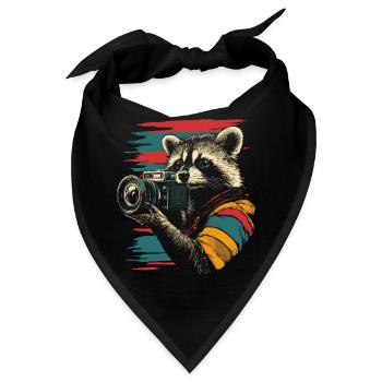 Waschbär mit Spiegelreflexkamera Kamera Fotograf - Bandana - Schwarz - Vorne