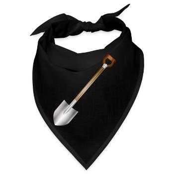Klassischer Spaten – Garten- und Bauwerkzeugmotiv - Bandana - Schwarz - Vorne